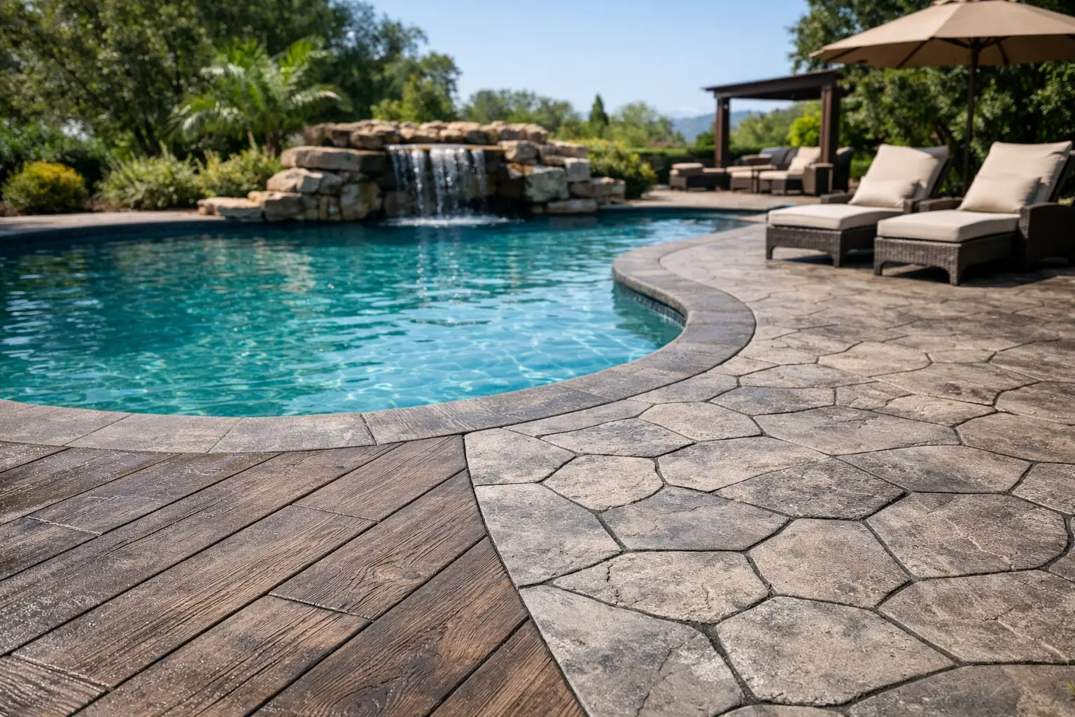 12 Stamped Concrete Pool Deck Ideas
