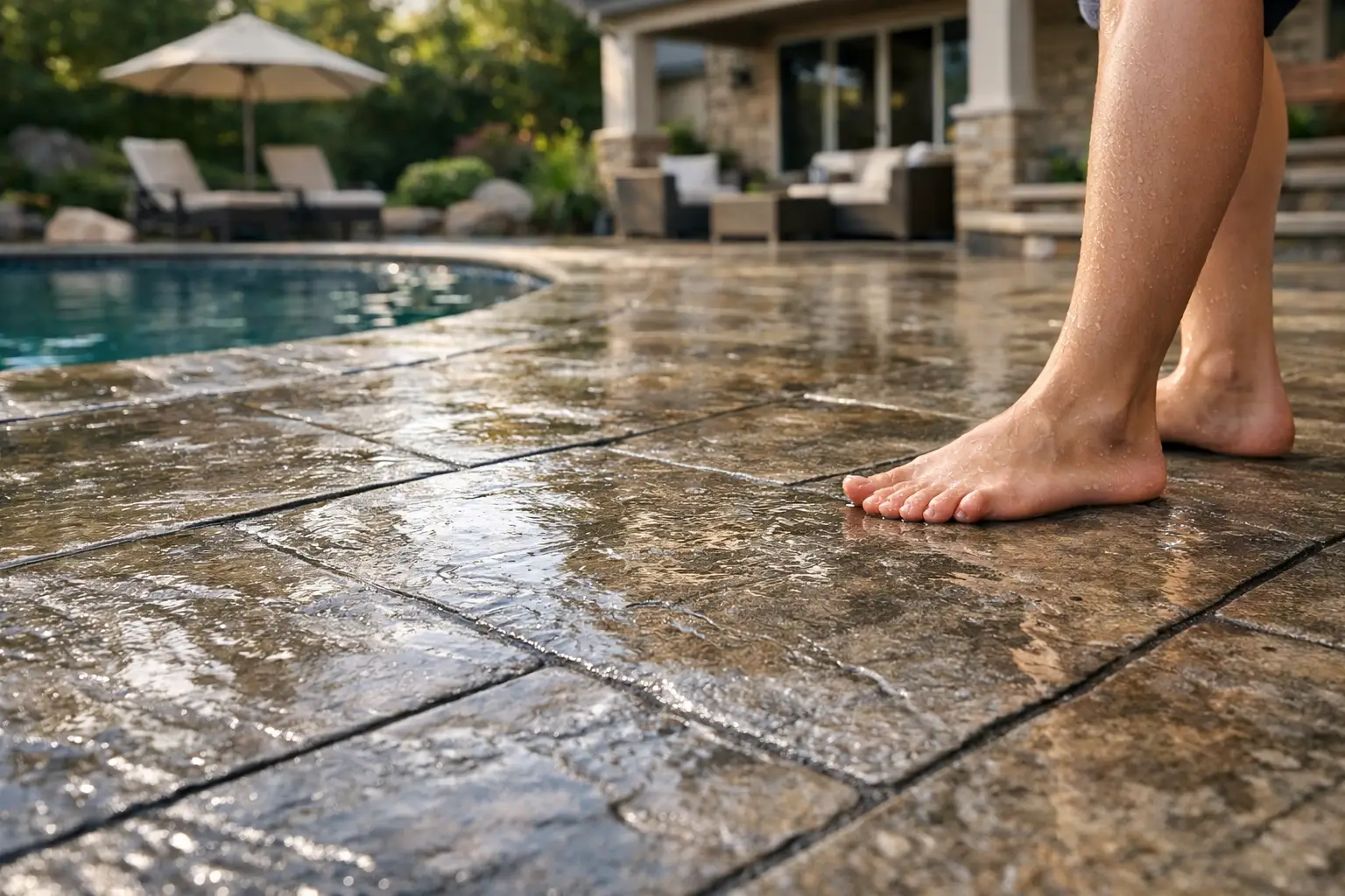 Is Stamped Concrete Slippery? What Homeowners Should Know