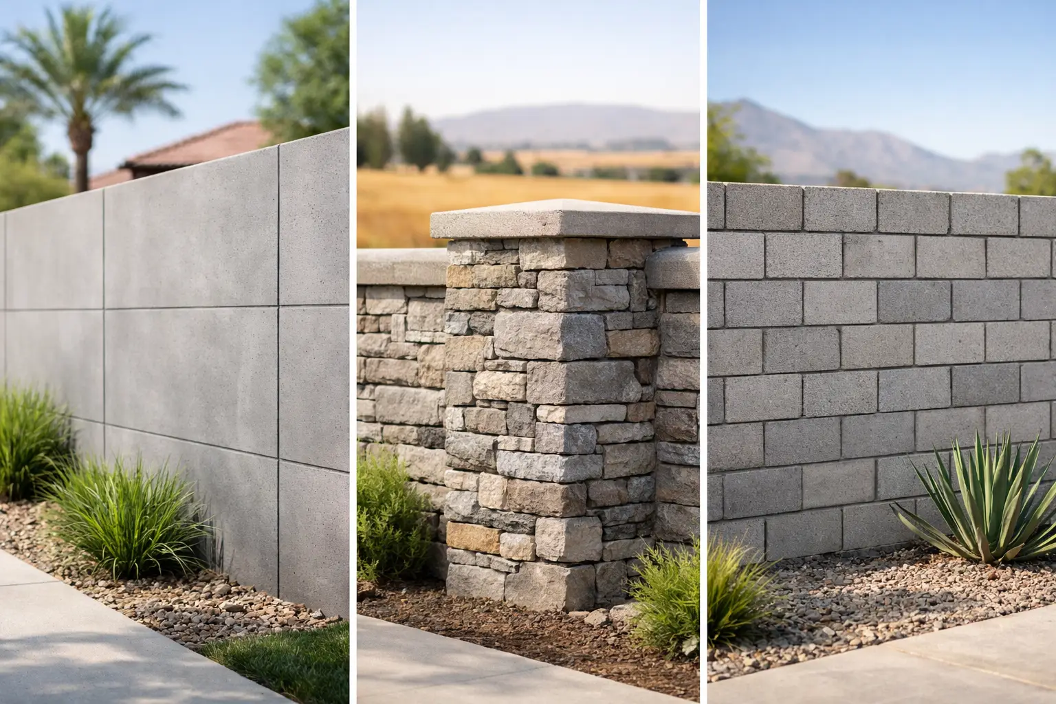 Concrete Wall Options for Bakersfield Properties