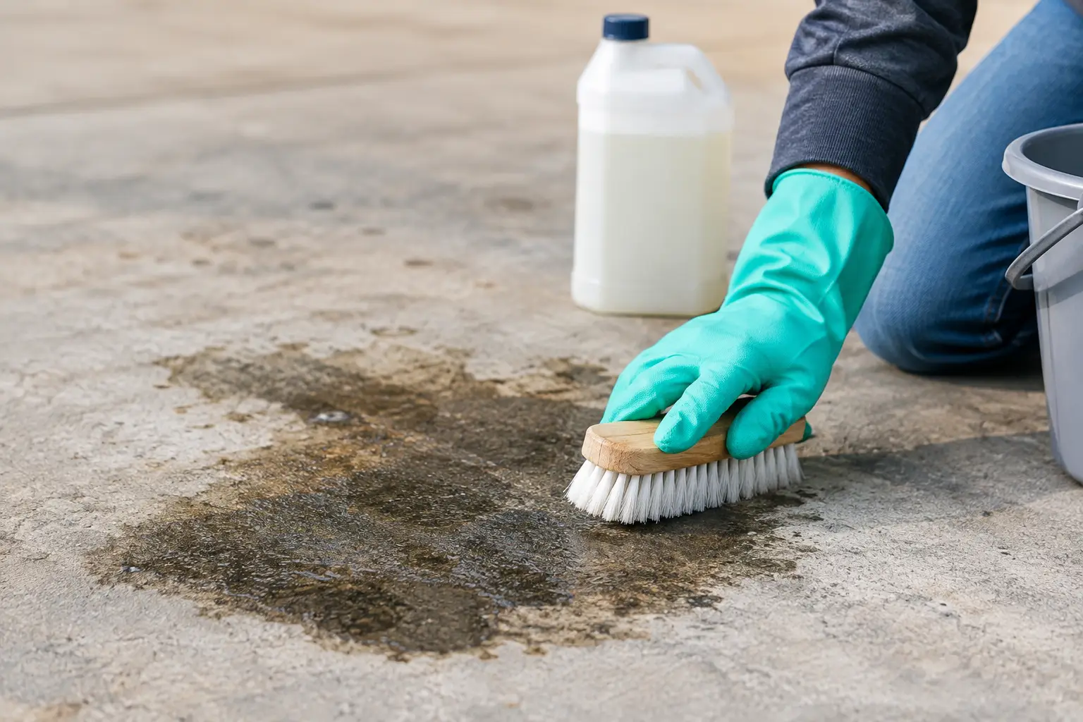 How to Clean Oil Stains From Concrete Safely